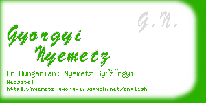 gyorgyi nyemetz business card